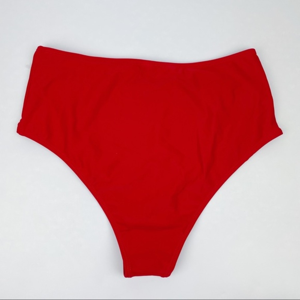 High Waist Bikini Bottom Red - Picture 4 of 6
